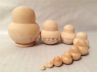 Ten-Layer Large Belly DIY Blank Russian Nesting Doll, Wooden Craft