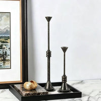 Vintage Candle Holder with Distressed Finish for Hotel and Restaurant Decor