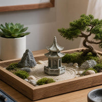 Bluestone Pagoda Miniature Landscape Ornament for Aquariums and Gardens