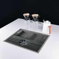 Hand-Pour Rinse Station Ribbed Coffee Rinse Station Low-Profile Drain Tray with Built-in Drain for Baristas