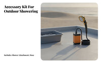 Digital Display Battery Powered Portable Shower Compact Design USB Rechargeable Shower Pump Suction Cup Mount Handheld Showerhead Hook Hanger for Backyard