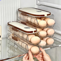 Transparent Double-layer Slide Egg Storage Box for Refrigerator