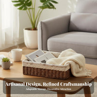 Woven container Decorative Woven basket with Handles Desktop Tidy for Closet, Families