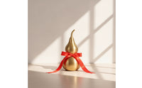Gourd with Red Ribbon Decorative Metal Gourd Ornament Auspicious Ornament for Car Interior
