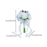 Blue Blossom Bridal Floral Arrangement Gradient Color Fake Blossom Bundle