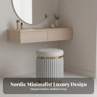 Round Upholstered Stool Light Luxury Design Vanity Seat Nordic Minimalist design