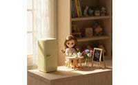 Miniature Refrigerator Realistic Details Doll Kitchen Refrigerator Handmade Retro Metal Mini Fridge for Children, Hobbyists