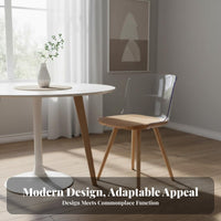 Wood Frame Clear Chair Nordic aesthetic Dining Seat Transparent Design for Renters