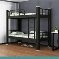 Metal Bunk Bed Frame Heavy Duty Bunk Bed with Guardrail Space-Saving Furniture for Teens, Students, Shared Bedroom, Dormitory, Hostel