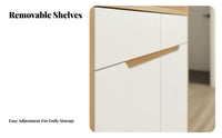 Entryway Shoe Cabinet Freestanding Shoe Storage Modern Shoe Organizer Shoe Cabinet with Drawers Solid Wooden Construction Adjustable Shelving Suitable for Household Entryways Home Organization