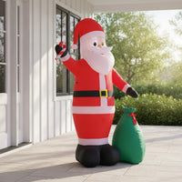 Quick Setup Inflatable Santa with Gift Bag Secure Giant Santa Inflatable Oversized Bright for Homeowners