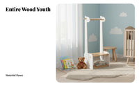 sturdy Wood Construction Freestanding Clothes Rack Cartoon Design Giraffe-Shaped Coat Rack child-appropriate Height children's Furniture Space-Saving for children, Toddlers, Parents, Bedroom, Nursery, Playroom, Entrymanner