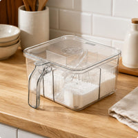 Transparent Seasoning Jar Spoon Included Sealed Condiment Container