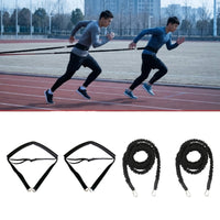 Two-Person Sprint Training Belt with Resistance Rope Elastic Running Resistance Kit Adjustable Waist Belt Ergonomic for Runners, Athletes, Coaches, Athletic Practice, Outdoor Workouts
