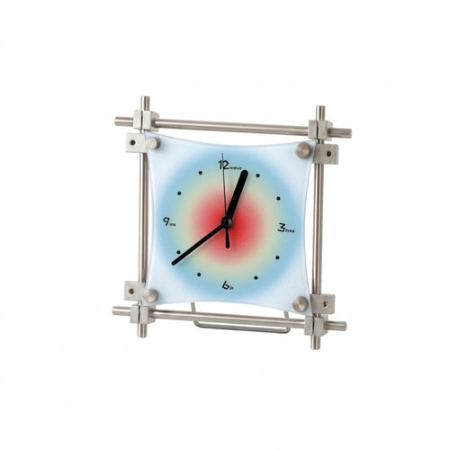 Analog Clock with Stand Modern Square Acrylic Clock Minimalist for Bedside Table, Office, Living Room