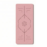 Anti-Slip Exercise Mat with Alignment Lines Textured Exercise Mat with Carrying Strap Easy to Clean Portable for Yogis, Home Gym