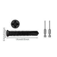 Automatic boring screws, dark coating, small head, metal sheets, high strength, fixing, installation, automatic threading