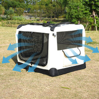 Soft-Sided Travel Crate Mesh Panels Soft-Sided Pet Crate Folding Kennel Ventilated Pet Supplies Easy Transportation