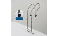 Long-Lasting Stainless Steel Pool Ladder Rust-Resistant Detachable Pool Ladder Secure Easy to Install