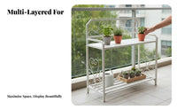 2 Pieces 2-Tier Stepped Rack Vintage Aesthetic 2-Piece Ornate Planter Bench
