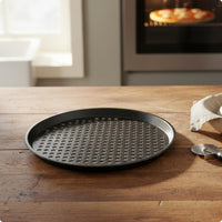 Perforated Pizza Pan Flat Base Cooking Tool Even Heating