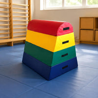 Arched Jumping Box Safe Training Children Vaulting Horse Shock Absorbing Soft Gymnastics Obstacle for Kindergarten Students, Kids, Playroom, Gym, School