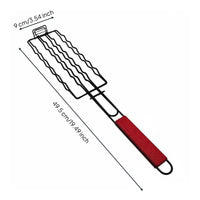 Non-Stick Long Handle BBQ Basket Portable Sausage Griller Rack Easy to Use for Camping, Barbecue, Outdoor