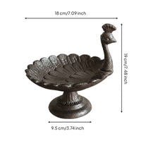 Bird Feeder with Peacock Vintage Vessel Heavy Duty for Balcony