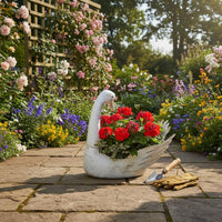 Swan Garden Statue Planter Indoor Outdoor Home Decor Weather-Resistant for Patio