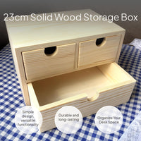 Wood Desktop Drawer Organizer, Stackable Storage Box