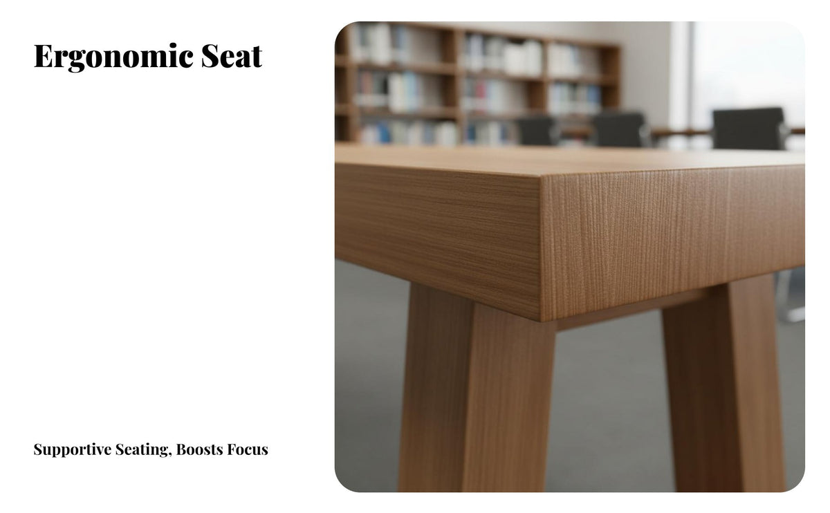 Multipurpose Use Solid Wood Meeting Table Spacious Workspace Long Conference Table Thickened Tabletop Minimalist Training Desk Hand Polished for Business Teams, Students, Professionals, Library, Study Room