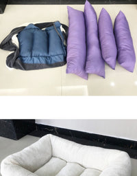 狗窝可拆洗萨摩耶金毛狗狗床中型大型狗垫子加厚宠物窝用品 灰色（玫瑰绒） S-56*46cm