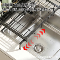 跨境碗碟沥水架厨房台面伸缩放碗架可拆卸盘子沥水篮碗筷餐具收纳
