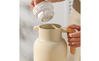 Long-Lasting Insulation Hot Water Dispenser Pot Large Capacity Thermal Container Leak-Proof Insulated Coffee Carafe Wooden Handle for Home, Office