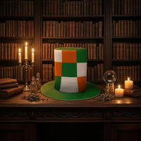 Green Felt Hat Checkered Felt Fedora Patterned
