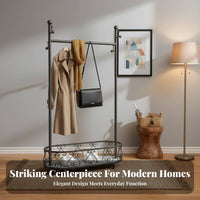 Rolling Clothes Rack Freestanding Wardrobe Stand Minimalist design for Entryway