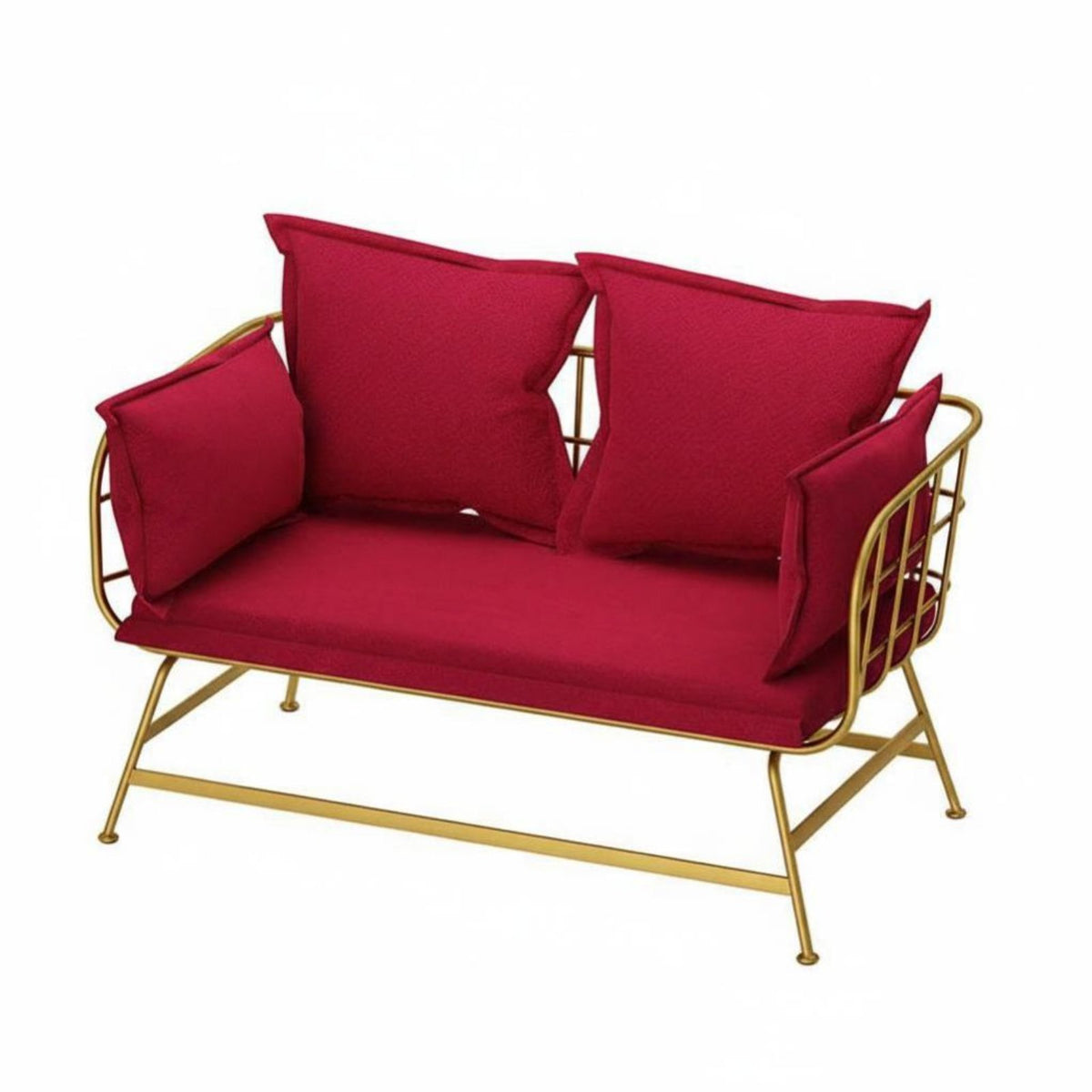 Upholstered Settee with Metal Legs Nordic Design Loveseat Light Luxury Modern Look for Partners, Students, Cafe, Bdirectlyique