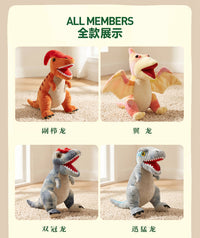 Dinosaur Plush Toy Set Tyrannosaurus Triceratops Velociraptor Ankylosaurus