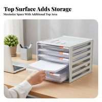 Multi-Layer A4 Paper Cabinet Label Slots Multi-Drawer Storage Unit Non-Slip Base