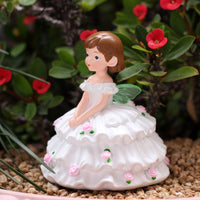 Glowing in the Dark Fairy Statue Creative Design Floral Gown Girl Figurine Synthetic Resin Decoration for Desktop