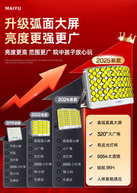 太阳能户外灯家用庭院灯2025新款超亮大功率强光人体感应照明路灯 700000W型号_弧面超大范围照射/5500平✅爆亮15个阴雨天+Ai智能人体感应