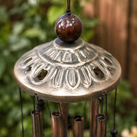 Wildlife Wind Chime Copper-Toned Hanging Ornament Layered Design for Courtyard