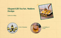 Glass Teapot Set, Borosilicate, Tea Infuser, Teacups, Gift