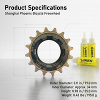16T Freewheel Single Speed for Folding Bike, Sprocket Replacement for Cyclists, Rear Gear with Chain Oil Included