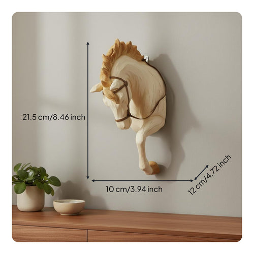 Horse Head Wall Mount 3D Effect Resin Horse Head Statue Hand-Painted for Bedroom