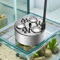Water-Shortage Protection 3-Head Pond Fogger Stainless Steel Sonic Mist Maker with Lights Corrosion-Resistant Mist Maker with LED Lights High-Efficiency for Hobbyists, Ponds, Fountains, Landscapes