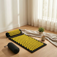 3 Piece Set Acupressure Mat with Bolster Therapeutic Acupressure Set with Bag Relaxing Mat with Pillow for Yogis, Home Recovery, Stretching