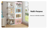 particle-clearproof Tall Glass-Door Corner Cupboard Floor-Standing Display Cabinet Space-Saving Storage unit for Book Lovers, Collectors, Homeowners, Living Room, Study, Home Office, Bedroom