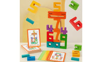 Colorful Number Blocks with Challenge Cards Educational Wooden Puzzle Learning Number Puzzle Preschool for Kindergarten