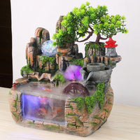 Wealth Tree Decorative Figurine for Housewarming, Synthetic Resin, Rustic Style